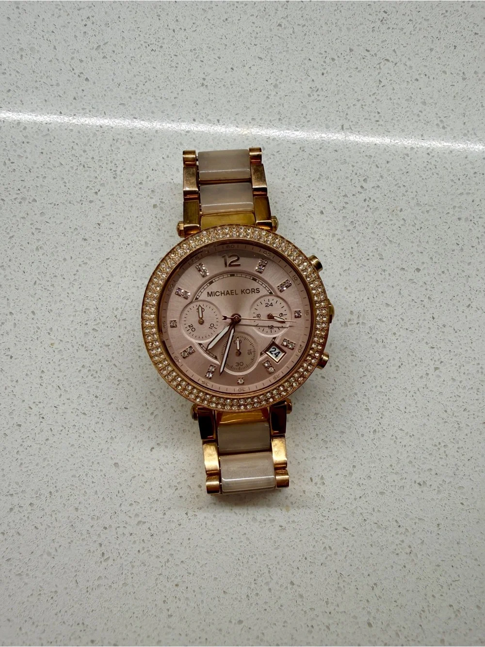 Michael Kors Parker MK5896 Rose Gold Blush Crystal Chronograph Watch